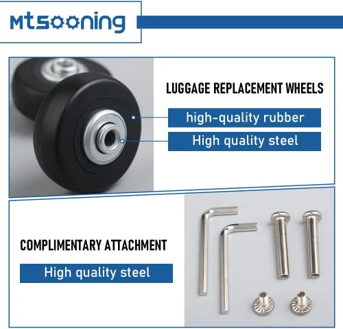 Miniatura 14 de Mtsooning 1 par de ruedas de repuesto Luaggage, ruedas giratorias para maleta, ruedas giratorias izquierda y derecha para reparación de carretillas