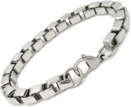 Miniatura 2 de Pulsera de acero inoxidable con cadena de eslabones para hombre, 0.315 in
