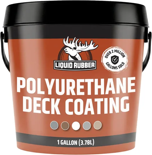 Liquid Ruber - Revestimiento de poliuretano para cubiertas y muelles, fácil de aplicar, sellador resistente a los rayos UV, uso interior y exterior,