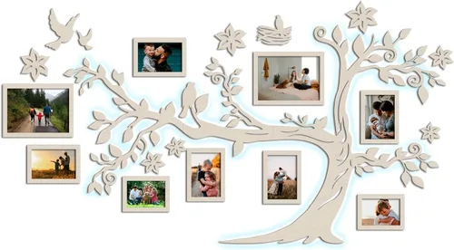 Miniatura 12 de JustLikeWood Decoración grande para el hogar, árbol genealógico de madera con marco, decoración estándar para salas de casa, calcomanías de pared