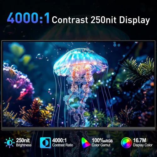 Miniatura 3 de SANSUI - Monitor de 22 Pulgadas 120Hz, Monitor de Computadora FHD con Relación de Contraste 4000:1 con Sincronización Adaptativa, HDR 100% sRGB