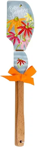Shannon Road Gifts Simple Inspirations Kitchen Buddies - Juego de espátulas de silicona grandes y pequeñas, 12.5 y 8.25 pulgadas, Be Happy