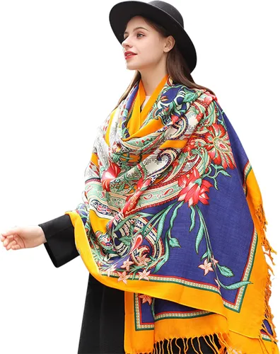 Miniatura 160 de DANA XU Manta de pashmina extragrande 100% de lana merina, bufanda de viaje, bufanda de cachemira para mujer, otoño e invierno, chal de gran
