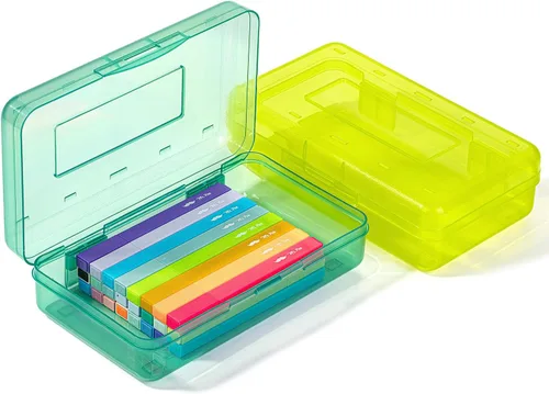 Miniatura 36 de Mr. Pen - Cajas de lápices transparentes, paquete de 6, 7.9 x 4.5 x 2.4 pulgadas, azul transparente, tapa hermética, organizador de cajas de lápices