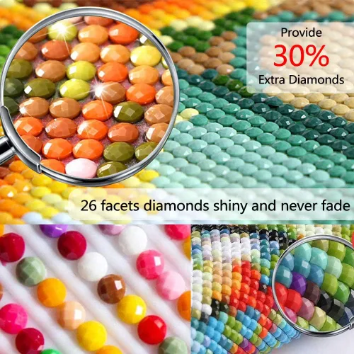 Miniatura 6 de XWJJ Kit de pintura de diamantes de montaña, kit de arte de diamantes para adultos, taladro redondo completo (16 x 20 pulgadas), pintura de paisaje