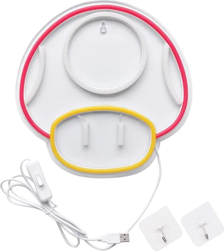 Miniatura 6 de Heliwey Letrero de Luz LED de Neón para Juegos, Decoración de Sala de Juegos, Decoración de Pared Super Mushroom NPC para Dormitorio, Man Cave