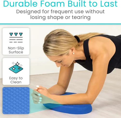 Miniatura 5 de Vive Almohadilla de equilibrio ovalada, cojín tambaleante para equipos de terapia física y rehabilitación, espuma suave para entrenamiento, yoga