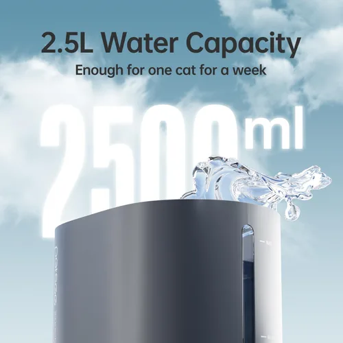 Miniatura 3 de Fuente de agua automática para gatos, dispensador de agua de 2.5 litros de capacidad, bomba ultra silenciosa, sistema de filtración, material sin