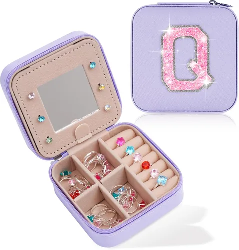 Miniatura 47 de Uygafly Joyero de viaje – Joyero personalizado para mujeres, pequeño organizador de joyas, bonitos organizadores de joyas y estética