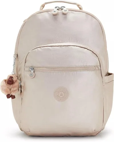 Miniatura 51 de Kipling Seoul - Mochila grande metálica para portátil de 15 pulgadas, Agua (Aqua Flowers)