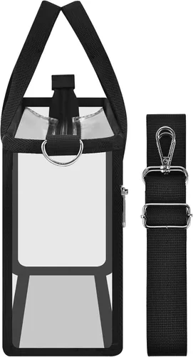 Miniatura 3 de Bolsa transparente para eventos de estadio, 12 x 6 x 12 pulgadas, bolsa de estadio con bolsillo transparente para mujer, bolsa de plástico