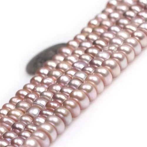 Miniatura 5 de Cuentas de perlas cultivadas de agua dulce para hacer joyas, piedras preciosas semipreciosas, 0.276-0.315 in, color negro 15 pulgadas teñido JOE