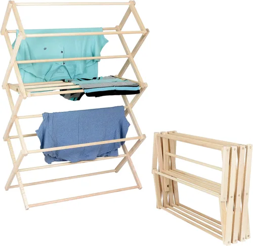 Pennsylvania Woodworks Tendedero de Secado de Ropa: Tendedero de Lavandería de Madera Dura de Arce Macizo para Suéteres, Blusas, Lencería y Más,