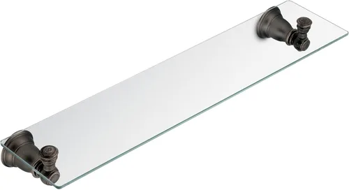 Moen YB5490ORB Kingsley - Estante decorativo de cristal para tocador de baño, 20 pulgadas de ancho x 5 pulgadas de profundidad, bronce aceitado Oil