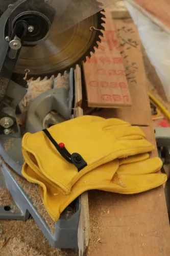 Miniatura 9 de Guantes de trabajo de cuero para hombres y mujeres con puño ajustable, resistentes, de piel de vaca