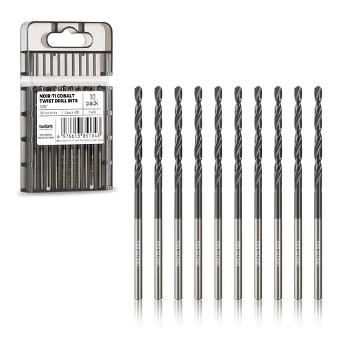 Miniatura 27 de toolant Juego de brocas de cobalto de 1/2 pulgadas para metal y acero (Pro), recubierto de nitruro de titanio y aluminio (TiAlN) con punta
