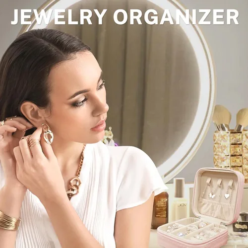 Miniatura 6 de Britown Organizador de joyas de viaje, collar y aretes, caja de joyería pequeña, regalos de cumpleaños para mujeres, mamá, hija, amiga, inicial H