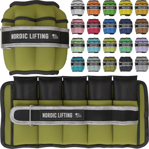 Nordic Lifting - Pesas ajustables de tobillo para mujeres y hombres – 1 par (2–10 libras) Pesas de muñeca, brazo y pierna para gimnasio, yoga y