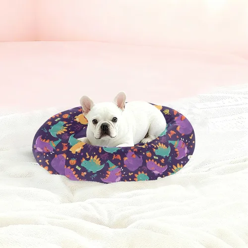 Miniatura 2 de Pet Dog Bed Calming Anti Anxiety Fluffy Cat Cave Bed for Extra Small Size Pets Sleeping S Cute Dinosaur Cartoon Halloween Witch Spiders Web