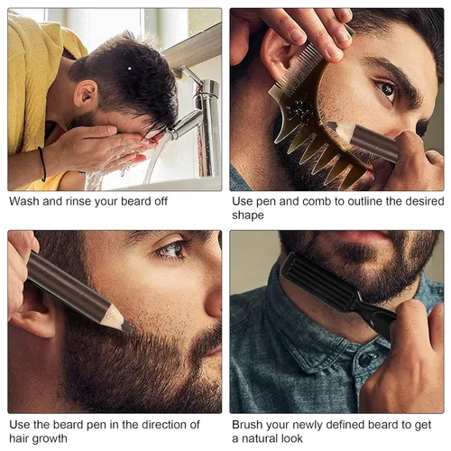 Miniatura 8 de Relleno de lápiz de barba para hombres, forro profesional para lápices de barba doméstico, forma de reparación de larga duración, bolígrafo de barba