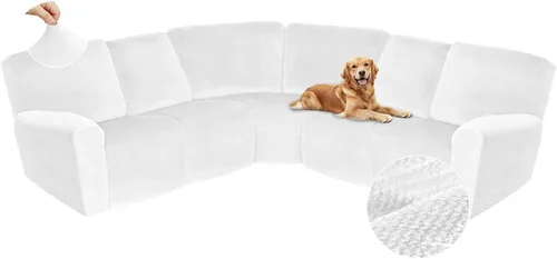 Miniatura 178 de Arfntevss Fundas de sofá seccional reclinable de terciopelo, Funda de sofá seccional de esquina para sofá reclinable, Funda elástica suave
