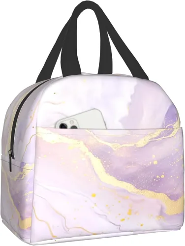Miniatura 10 de Nerxy Lonchera a cuadros de búfalo azul, moderna, 8 x 5 x 8.5 pulgadas, suave bolsa de almuerzo para mujeres, niños, adultos, trabajo, escuela
