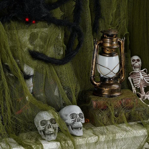 Miniatura 4 de ZYP 315 x 78.7 Tela espeluznante verde de Halloween, tela espeluznante decoraciones, tela espeluznante, tela de gasa espeluznante, decoración