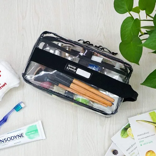 Miniatura 9 de Rough Enough Clear Neceser Aprobado por la TSA Bolsa de Maquillaje Transparente Conjunto de Bolsa de Maquillaje, Gris, Neceser transparente Rough