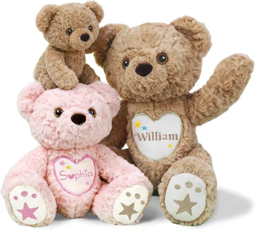 Oso de peluche personalizado con nombre bordado, animales de peluche personalizados para bebés, juguetes de peluche de oso para regalos de niña de 3