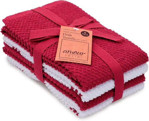 Miniatura 14 de Amour Infini paños de cocina y repasadores, 100 % algodón, muy absorbentes, se pueden lavar a máquina