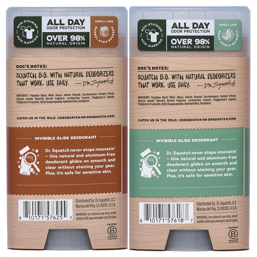 Miniatura 9 de Dr. Squatch Invisible Glide Natural Desodorante para hombre, deslizamiento suave, sin manchas, desodorante sin aluminio para hombres, seguro