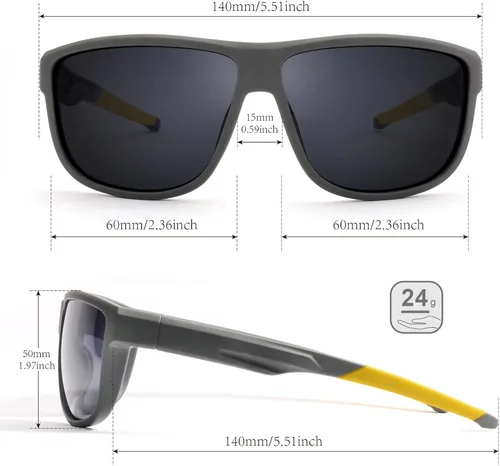 Miniatura 6 de PSI Gafas de sol polarizadas de alta calidad para hombres y mujeres, protección UV, lentes de sol rectangulares deportivos, para conducir, pescar