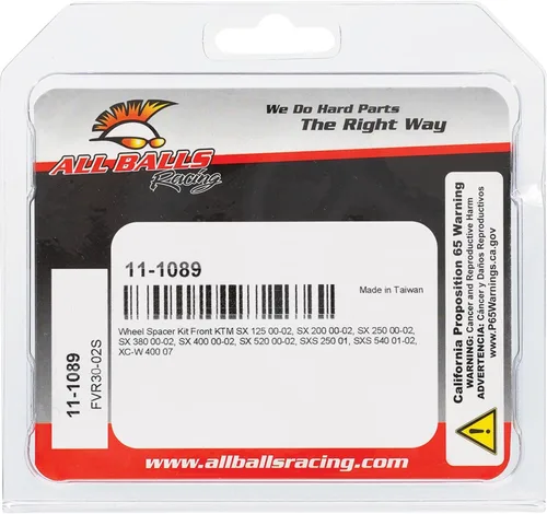 Miniatura 4 de All Balls Racing 11-1089 - Juego de espaciadores de rueda delantera compatible con/repuesto para KTM 380 SX, 400 SX, 520 SX Racing, 540 SXS Racing