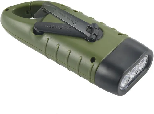 Miniatura 9 de Simpeak Paquete de 2 linternas de manivela con energía solar, linterna LED recargable de emergencia para supervivencia, luz de anilla de enganche
