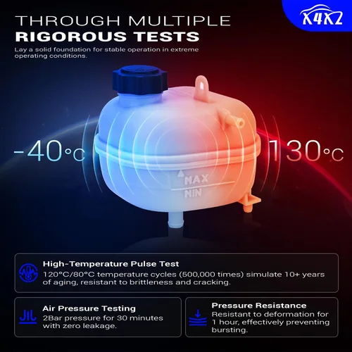 Miniatura 4 de 17137529273 Tanque de expansión del radiador del depósito del refrigerante del motor delantero con tapa para BMW 2002-2008 Mini Cooper S (solo S)