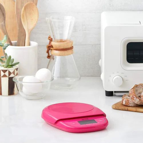Miniatura 3 de Tanita KD-313 PK Báscula de cocina, báscula de cocina, para cocinar, fabricada en Japón, digital, 6.6 lbs (3 kg), 0.4 oz (1 g) Unidad, Rosa Rosado