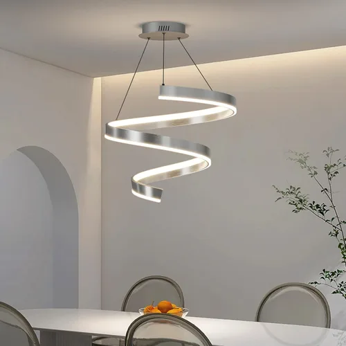 Miniatura 13 de Mikeru Lámpara LED moderna, lámpara colgante de techo con control remoto de 3000 a 6500 K, luz de temperatura de color ajustable para sala de estar