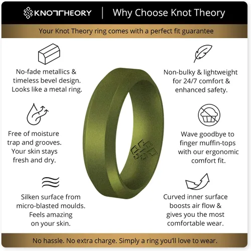 Miniatura 25 de Knot Theory - Anillo de boda de silicón para hombres y mujeres Anillos de goma finos de calidad superior con gran estilo, comodidad; son ideales
