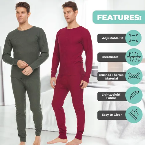Miniatura 4 de DARESAY Camisa y pantalón térmico de manga larga para hombre capa base para camisetas y chaquetas conjunto de capa base para hombres 2