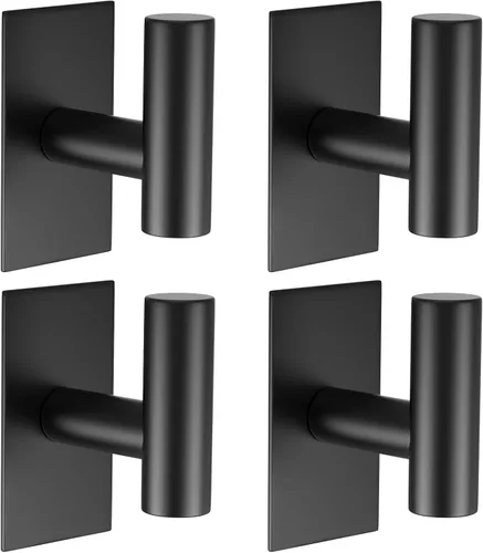 Miniatura 21 de VAEHOLD - Ganchos adhesivos de pared para toallas, resistentes, impermeables, de plata, para colgar abrigos, ropa, gancho de pared para armario