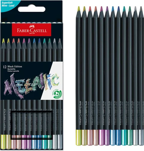 Miniatura 12 de Faber-Castell Edición Negra Lápices de Colores para Tonos de Piel: 12 Unidades, Madera Negra y Mina Super Suave, Juego de Lápices
