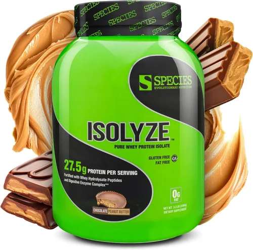 Miniatura 12 de Species Nutrition Isolyze - Proteína de suero en polvo, 100% aislado de suero de leche para construcción muscular, 0.71 oz de proteína por