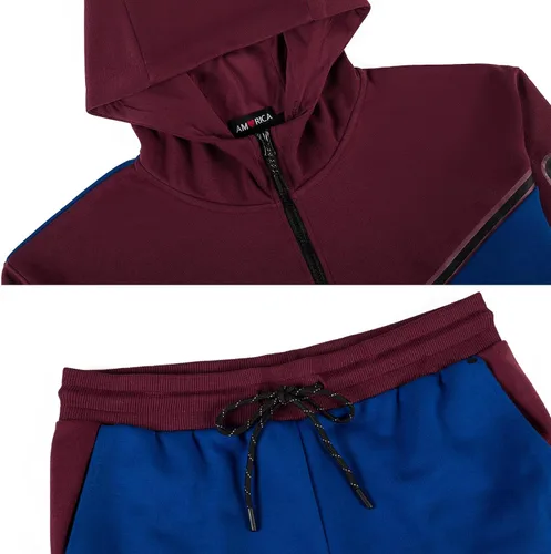 Miniatura 5 de Conjunto deportivo para hombre, sudadera con capucha y manga larga, con cremallera completa, 2 piezas
