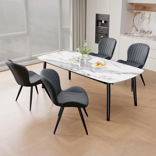 Miniatura 35 de Nalupatio Juego de 2 sillas de comedor, modernas sillas de comedor con respaldo cómodo, sillas de cocina tapizadas gruesas, 19 pulgadas de altura