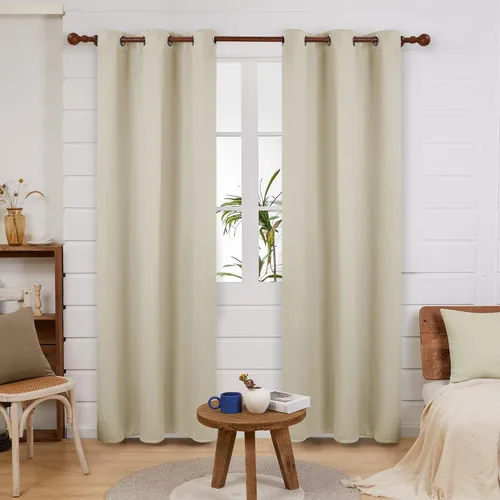 Miniatura 25 de Deconovo Cortina opaca, para oscurecer la habitación Gris claro