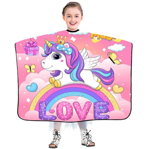 Miniatura 15 de DOKKIA KIDS Capa de peluquero para niños corte de pelo, niños, niños pequeños, niños y niñas, peluquería, estilo de salón, paño de tela, delantal