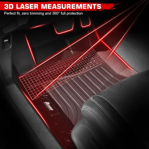 Miniatura 5 de IKON MOTORSPORTS Alfombrillas de suelo de TPE 3D, compatibles con Ford Maverick 2.5L Hybrid 2022-2026, revestimientos antideslizantes impermeables