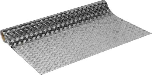 Miniatura 4 de d-c-fix® Adhesivo de plástico (película de vinilo autoadhesiva) placa metálica a cuadros de alto brillo plateado 26.6 in x 4.9 ft 340-8060