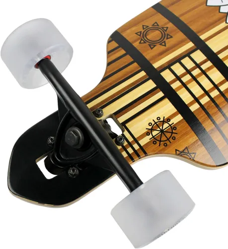 Miniatura 3 de Paradise Longboard Drop Through Complete Cruiser Skateboard, Tiki Face, 9.5 x 44 pulgadas