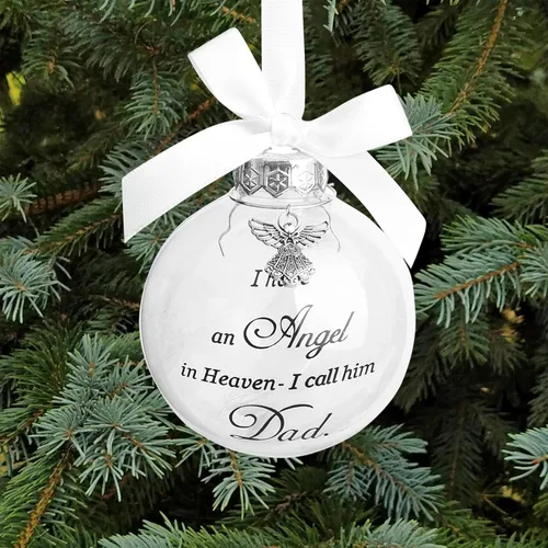 Miniatura 11 de Adorno de ángel conmemorativo de Navidad con diseño de bola de plumas con texto en inglés "I Have an Angel in Heaven I Call Her Aunt Family